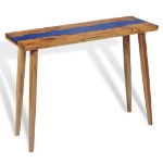 Tavolo Consolle in Teak e Resina 100x35x75 cm