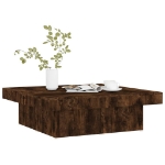 Tavolino da Salotto Rovere Fumo 90x90x28 cm Legno Multistrato