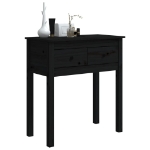 Tavolo Consolle Nero 70x35x75 cm in Legno Massello di Pino