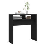 Tavolino Consolle Nero 78x30x80 cm in Legno Multistrato