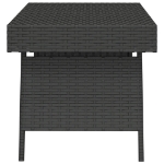 Tavolino Pieghevole Nero 60x40x38 cm in Polyrattan