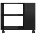 Tavolino da Salotto Nero Lucido 70x35x55cm in Legno Multistrato