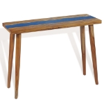 Tavolo Consolle in Teak e Resina 100x35x75 cm