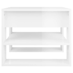 Tavolino Salotto Bianco Lucido 55,5x55x45 cm Legno Multistrato