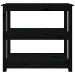 Tavolo Consolle Nero 80x40x74 cm in Legno Massello di Pino