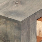 Tavolo Consolle Grigio 86x30x76 cm in Legno Massello di Mango