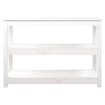 Tavolo Consolle Bianco 110x40x74 cm in Legno Massello di Pino