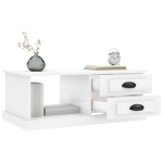 Tavolino Salotto Bianco Lucido 90x50x35 cm Legno Multistrato