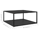 322893 Coffee Table Black 80x80x35 cm Tempered Glass