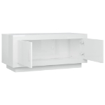 Tavolino da Salotto Bianco Lucido 102x50x45cm Legno Compensato