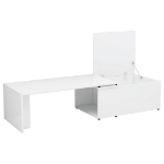 Tavolino Salotto Bianco Lucido 150x50x35 cm Legno Multistrato