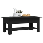 Tavolino da Salotto Nero 102x55x42 cm in Truciolato