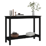 Tavolo Consolle Nero 110x40x80 cm in Legno Massello di Pino