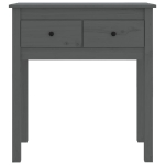 Tavolo Consolle Grigio 70x35x75 cm in Legno Massello di Pino