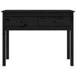 Tavolo Consolle Nero 100x35x75 cm in Legno Massello di Pino