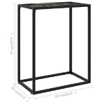 Tavolo Consolle Nero 60x35x75 cm in Vetro Temperato