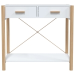 Tavolino Consolle Bianco 82x38x75 cm in Legno Multistrato