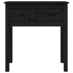 Tavolo Consolle Nero 70x35x75 cm in Legno Massello di Pino