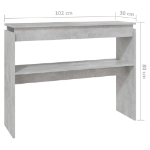 Tavolo Consolle Grigio Cemento 102x30x80 cm in Truciolato