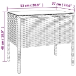 Tavolino Marrone 53x37x48 cm Polyrattan e Vetro Temperato