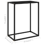 Tavolo Consolle Nero 60x35x75 cm in Vetro Temperato