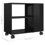 Tavolino da Salotto Nero Lucido 70x35x55cm in Legno Multistrato