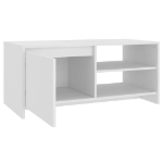 Tavolino da Salotto Bianco 102x50x45 cm Legno Multistrato