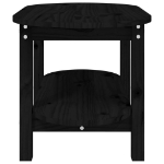 Tavolino da Salotto Nero 80x45x45 cm in Legno Massello di Pino