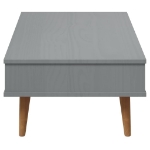 Tavolino MOLDE Grigio 100x55x31 cm in Legno Massello di Pino