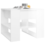 Tavolino Salotto Bianco Lucido 55,5x55x45 cm Legno Multistrato