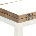 Tavolino Estensibile Bianco 90x(45-90)x45 cm in Legno di Mango