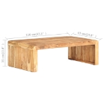 Tavolino da Caffè 110x63x35 cm Legno Massello di Acacia