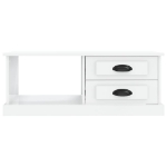 Tavolino Salotto Bianco Lucido 90x50x35 cm Legno Multistrato