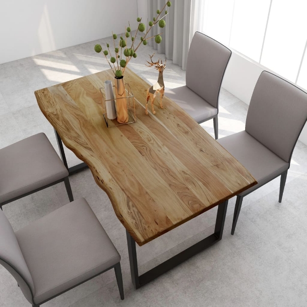 Tavolo da Pranzo 160x80x76 cm in Legno Massello di Acacia