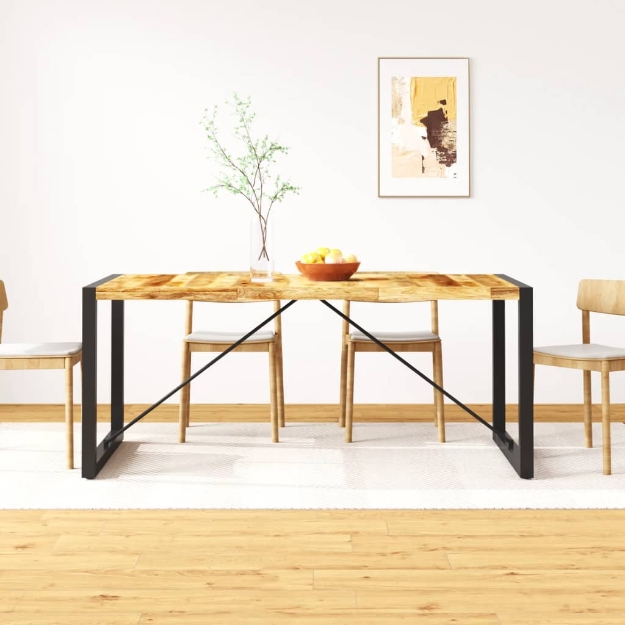 Tavolo da Pranzo in Legno Massello di Mango Grezzo 180 cm