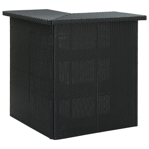 Tavolo da Bar ad Angolo Nero 100x50x105 cm in Polyrattan