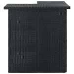 Tavolo da Bar ad Angolo Nero 100x50x105 cm in Polyrattan