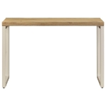 Tavolo da Pranzo 115x55x76 cm Legno Massello di Mango e Acciaio