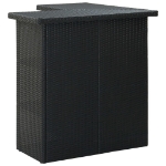 Tavolo da Bar ad Angolo Nero 100x50x105 cm in Polyrattan