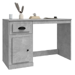 Scrivania Cassetto Grigio Cemento 115x50x75cm Legno Multistrato