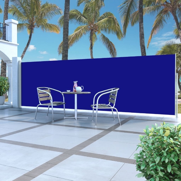 Tenda da Sole Laterale Retrattile 160 x 500 cm Blu