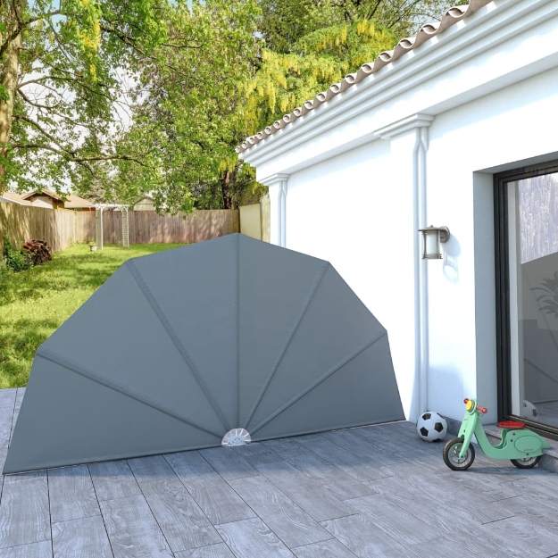 Tenda Laterale per Terrazza Pieghevole Grigio 200 cm