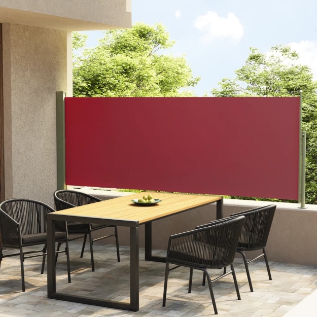 Tenda Laterale Retrattile per Patio 117x300 cm Rossa