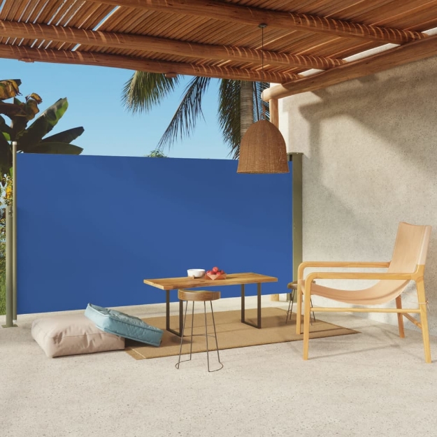 Tenda Laterale Retrattile per Patio 160x300 cm Blu