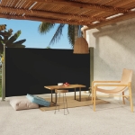 Tenda Laterale Retrattile per Patio 160x300 cm Nera