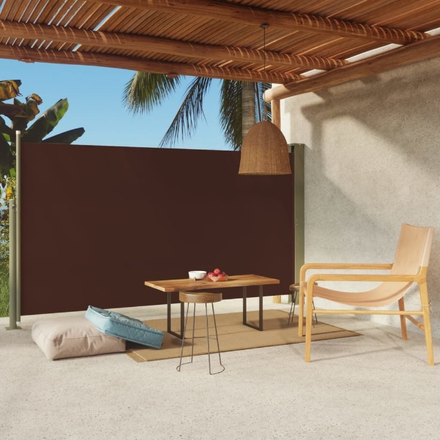 Tenda Laterale Retrattile per Patio 170x300 cm Marrone