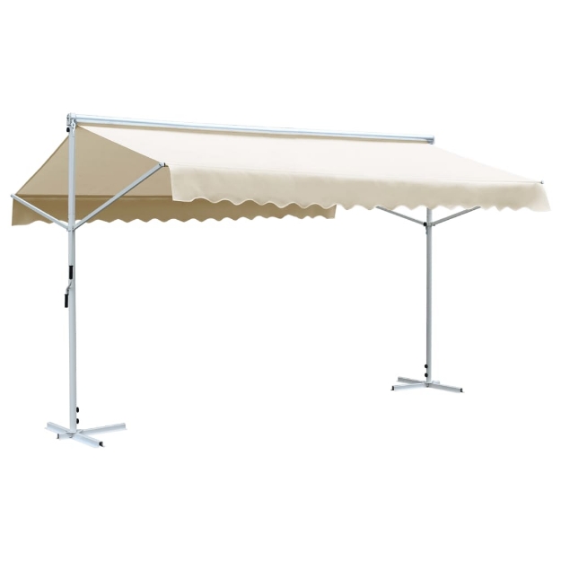 Tenda Parasole con Piedistallo 500x300 cm Crema