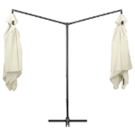 Ombrellone Doppio con Palo in Acciaio 250x250 cm Bianco Sabbia