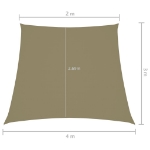 Parasole a Vela in Tela Oxford a Trapezio 2/4x3 m Beige