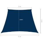 Parasole a Vela in Tela Oxford a Trapezio 2/4x3 m Blu